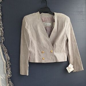 NWT Evan Davies Silky Suede Women's Gray Jacket Size 6